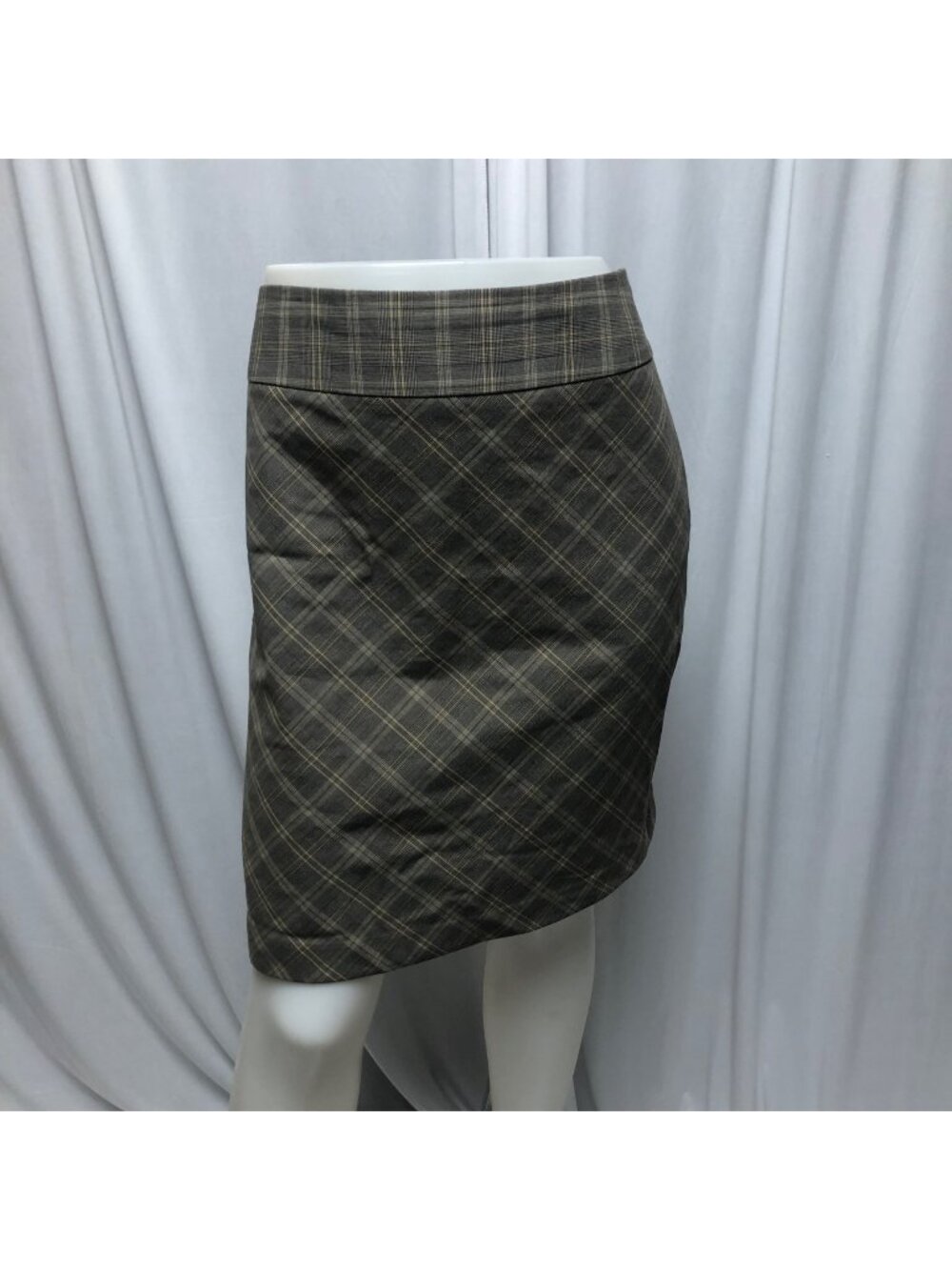 The Limited Skirt Womens Size 14 Brown Yellow Lined Pencil Knee Length Office